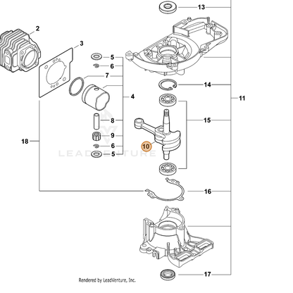 ECHO part A011001360 — IPL diagram snippet (6x zoom, amber highlight)