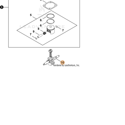 ECHO part A011001430 — IPL diagram snippet (6x zoom, amber highlight)