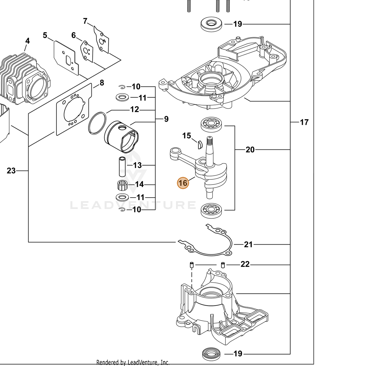 ECHO part A011001550 — IPL diagram snippet (6x zoom, amber highlight)