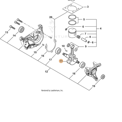 ECHO part A011001570 — IPL diagram snippet (6x zoom, amber highlight)