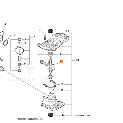 ECHO part A011001640 — IPL diagram snippet (6x zoom, amber highlight)