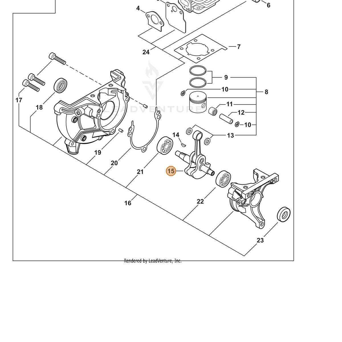 ECHO part A011001660 — IPL diagram snippet (6x zoom, amber highlight)