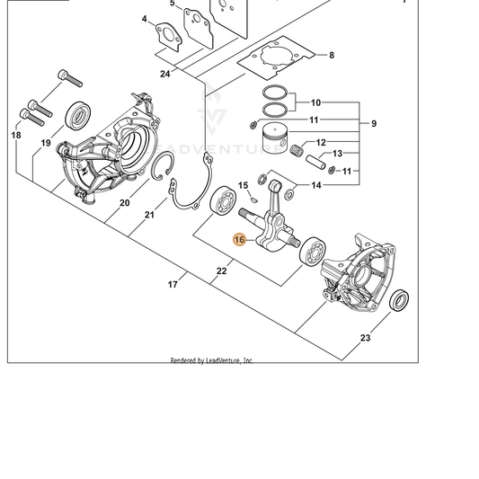 Echo part A011001680 — IPL diagram snippet (6x zoom, amber highlight)