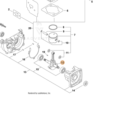 Echo part A011001720 — IPL diagram snippet (6x zoom, amber highlight)