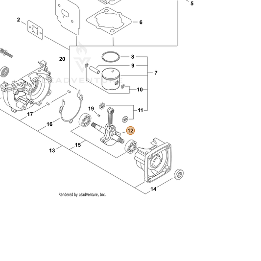 Echo part A011001720 — IPL diagram snippet (6x zoom, amber highlight)