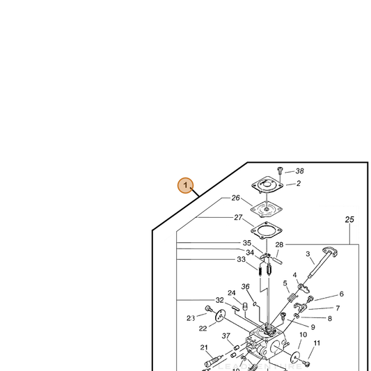 Echo part A021000567 — IPL diagram snippet (6x zoom, amber highlight)
