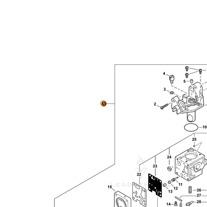 ECHO part A021000723 — IPL diagram snippet (6x zoom, amber highlight)