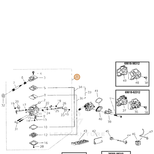 Echo part A021002751 — IPL diagram snippet (6x zoom, amber highlight)