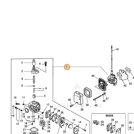 Echo part A021003170 — IPL diagram snippet (6x zoom, amber highlight)