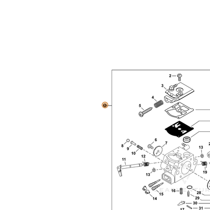 ECHO part A021003391 — IPL diagram snippet (6x zoom, amber highlight)