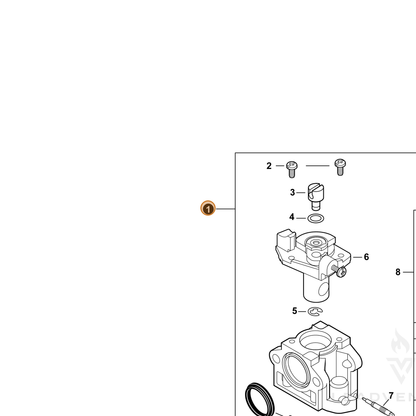 ECHO part A021003971 — IPL diagram snippet (6x zoom, amber highlight)
