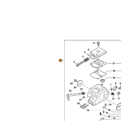 ECHO part A021004210 — IPL diagram snippet (6x zoom, amber highlight)
