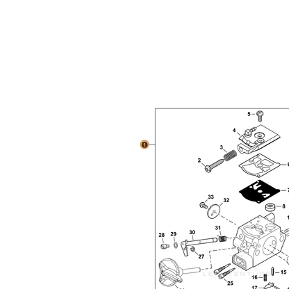 ECHO part A021004220 — IPL diagram snippet (6x zoom, amber highlight)
