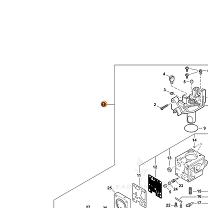 ECHO part A021004270 — IPL diagram snippet (6x zoom, amber highlight)