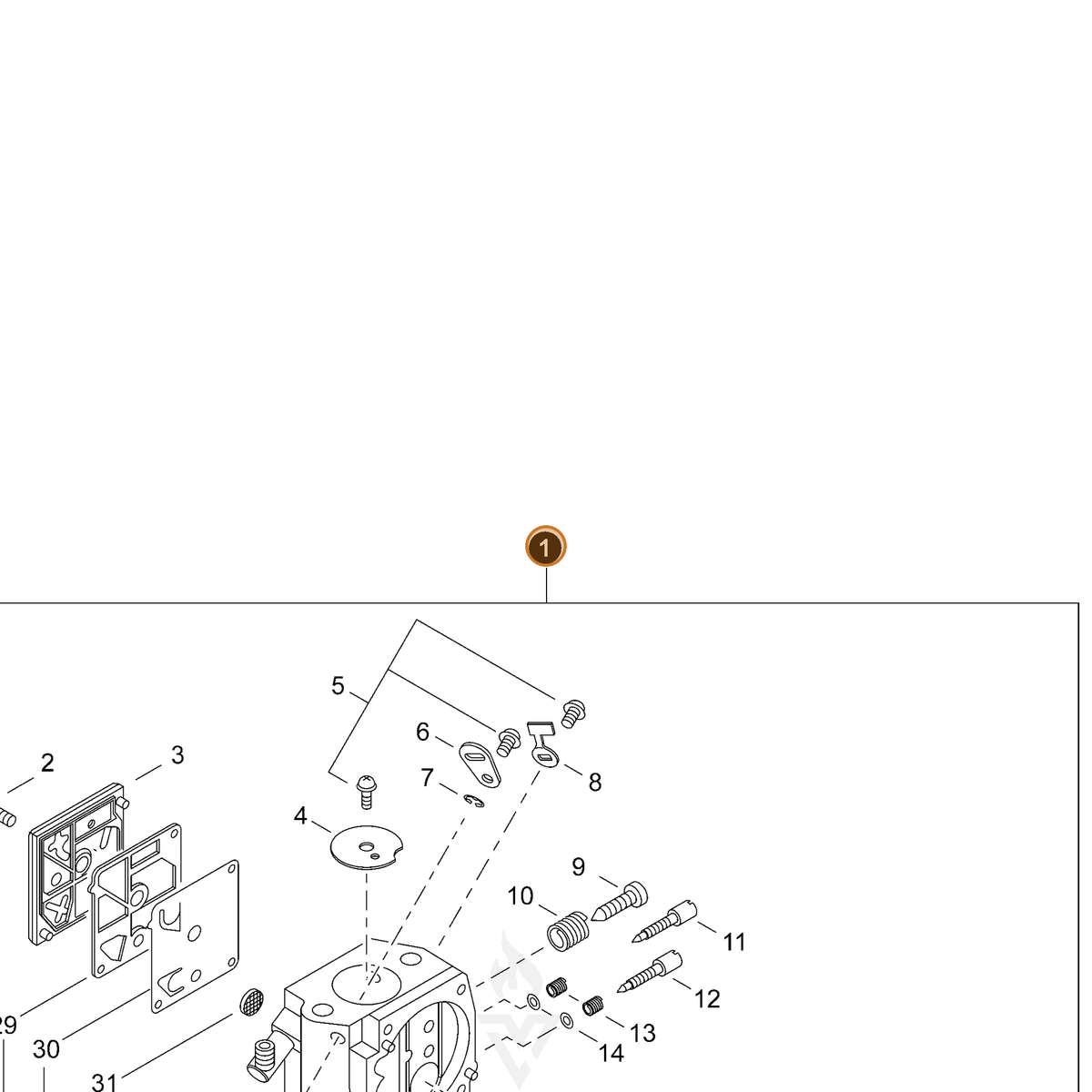 ECHO part A021004560 — IPL diagram snippet (6x zoom, amber highlight)