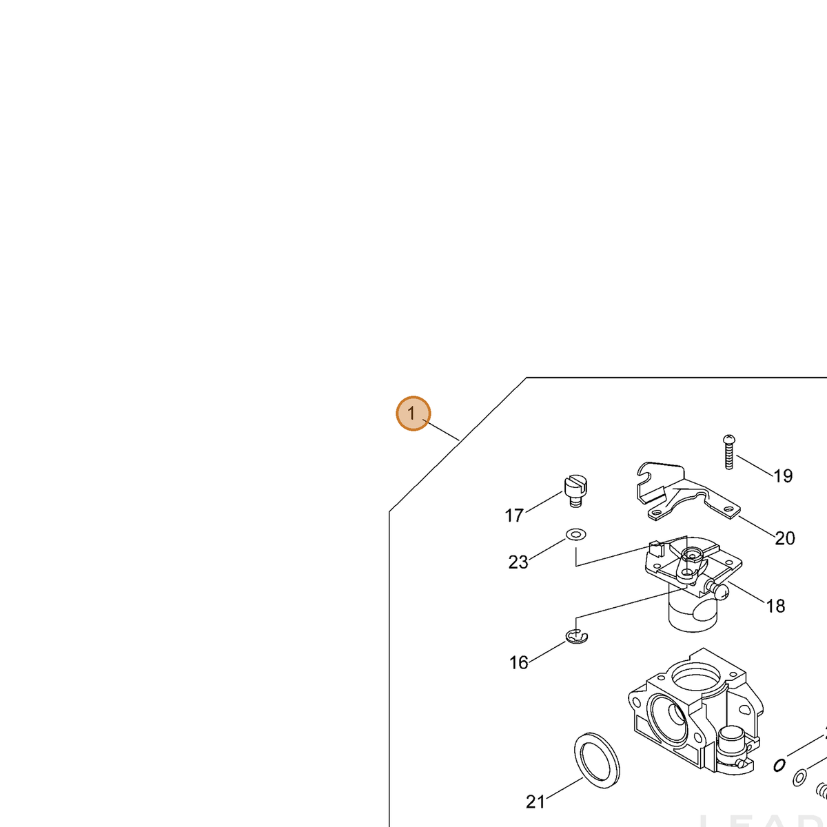 ECHO part A021004620 — IPL diagram snippet (6x zoom, amber highlight)