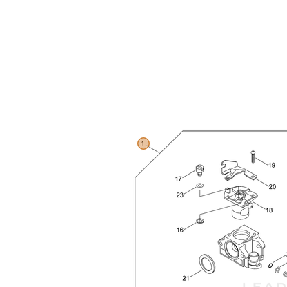 ECHO part A021004620 — IPL diagram snippet (6x zoom, amber highlight)