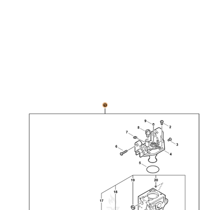 ECHO part A021004730 — IPL diagram snippet (6x zoom, amber highlight)