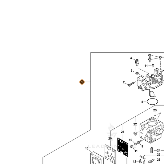 ECHO part A021004890 — IPL diagram snippet (6x zoom, amber highlight)