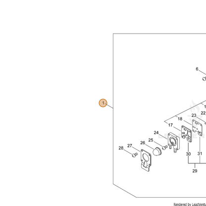 ECHO part A021004900 — IPL diagram snippet (6x zoom, amber highlight)