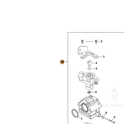 ECHO part A021004980 — IPL diagram snippet (6x zoom, amber highlight)