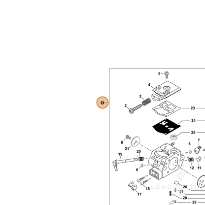 ECHO part A021005270 — IPL diagram snippet (6x zoom, amber highlight)