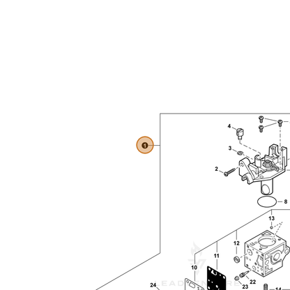 ECHO part A021005290 — IPL diagram snippet (6x zoom, amber highlight)