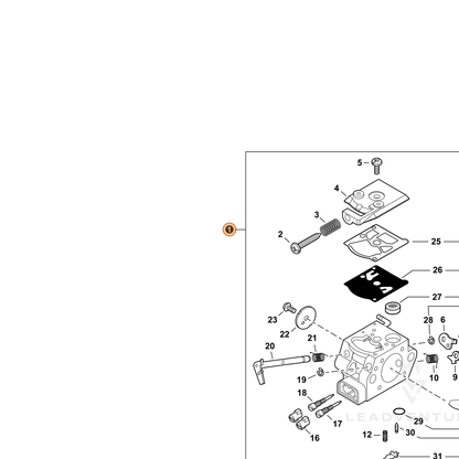 Echo part A021005301 — IPL diagram snippet (6x zoom, amber highlight)