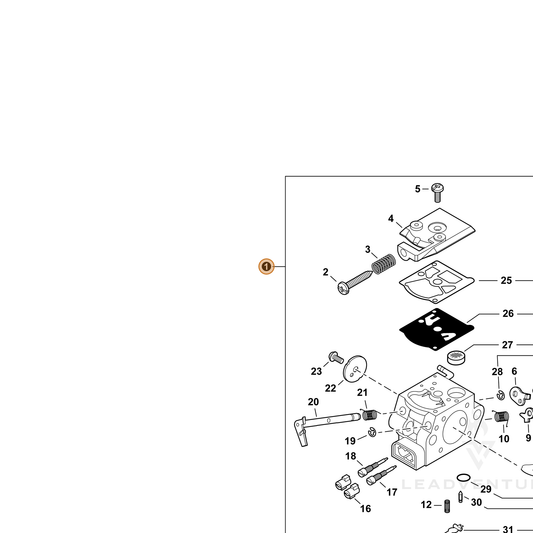 Echo part A021005301 — IPL diagram snippet (6x zoom, amber highlight)