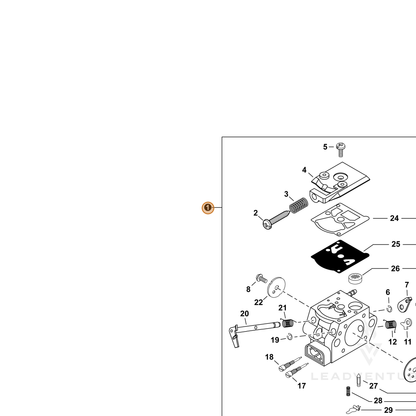 ECHO part A021005360 — IPL diagram snippet (6x zoom, amber highlight)