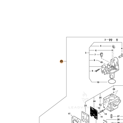 ECHO part A021005470 — IPL diagram snippet (6x zoom, amber highlight)