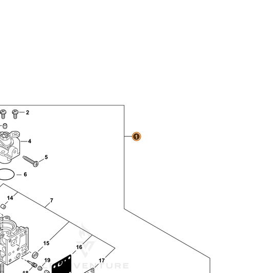 ECHO part A021005480 — IPL diagram snippet (6x zoom, amber highlight)