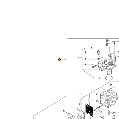 ECHO part A021005490 — IPL diagram snippet (6x zoom, amber highlight)