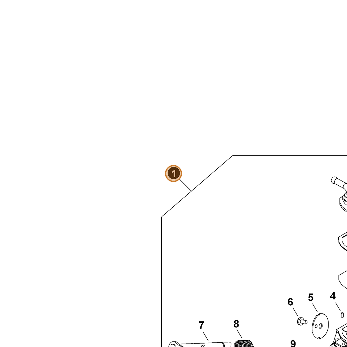 ECHO part A021005550 — IPL diagram snippet (6x zoom, amber highlight)