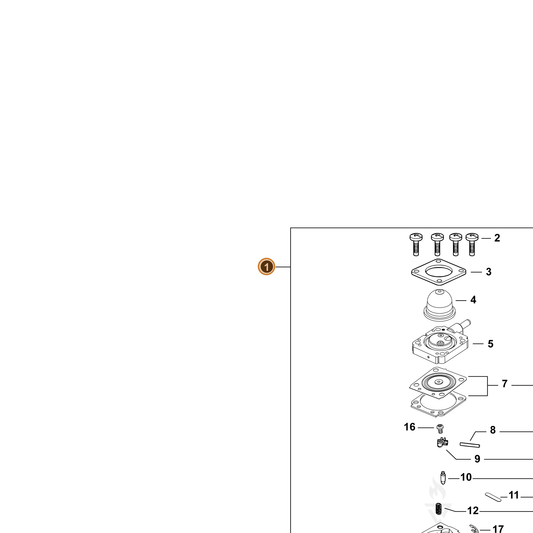 Echo part A021005571 — IPL diagram snippet (6x zoom, amber highlight)