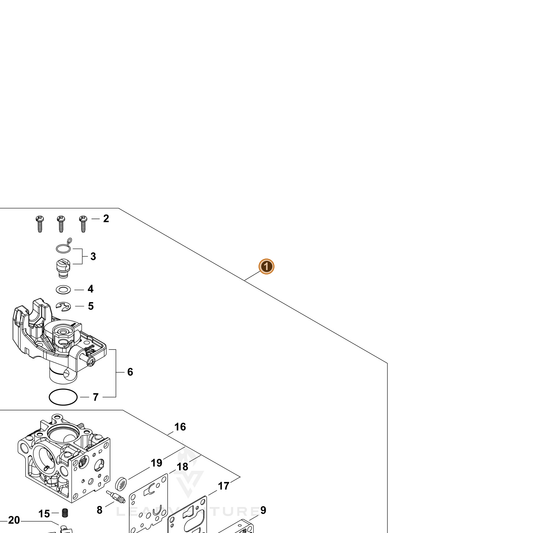 ECHO part A021005600 — IPL diagram snippet (6x zoom, amber highlight)