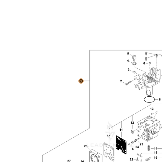 Echo part A021005690 — IPL diagram snippet (6x zoom, amber highlight)