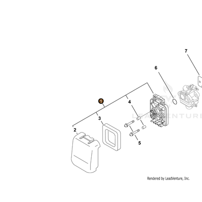 ECHO part A027000010 — IPL diagram snippet (6x zoom, amber highlight)