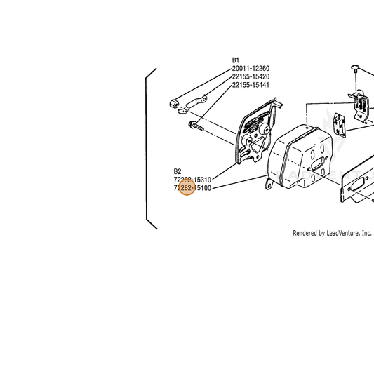 Echo part A030000580 — IPL diagram snippet (6x zoom, amber highlight)