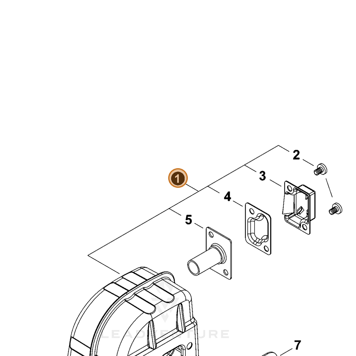ECHO part A030000830 — IPL diagram snippet (6x zoom, amber highlight)