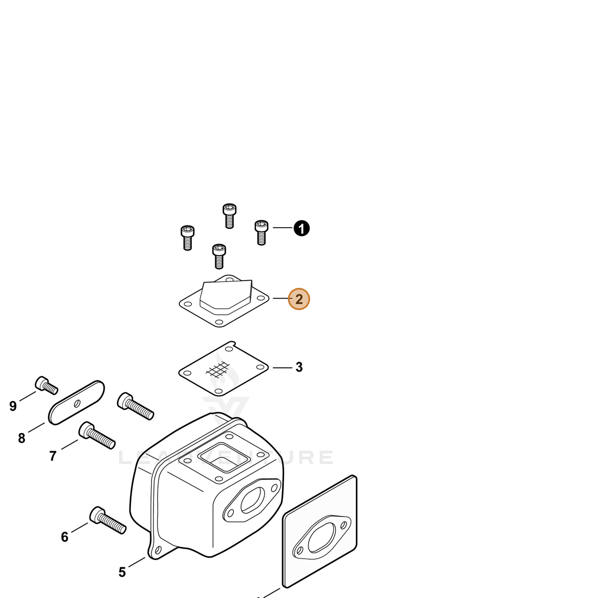 ECHO part A031000020 — IPL diagram snippet (6x zoom, amber highlight)