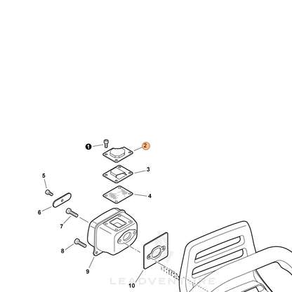 ECHO part A031000030 — IPL diagram snippet (6x zoom, amber highlight)
