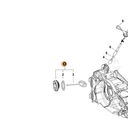 Echo part A033000440 — IPL diagram snippet (6x zoom, amber highlight)
