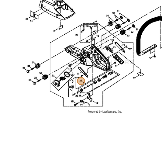 Echo part A034000162 — IPL diagram snippet (6x zoom, amber highlight)
