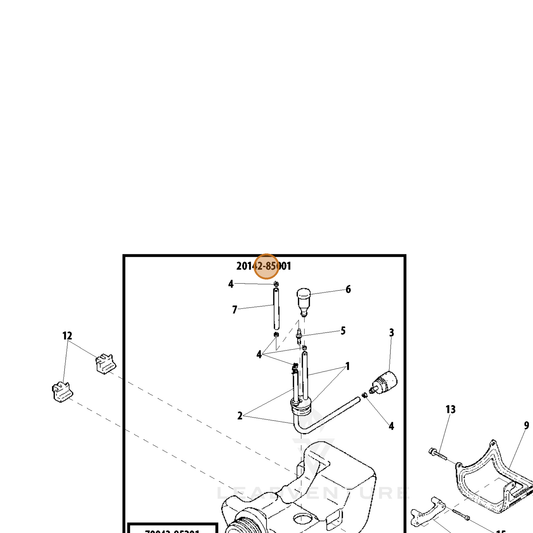 Echo part A038000141 — IPL diagram snippet (6x zoom, amber highlight)