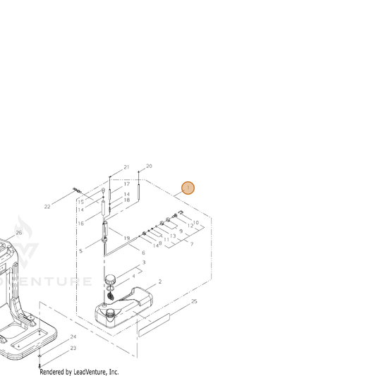 Echo part A038000632 — IPL diagram snippet (6x zoom, amber highlight)
