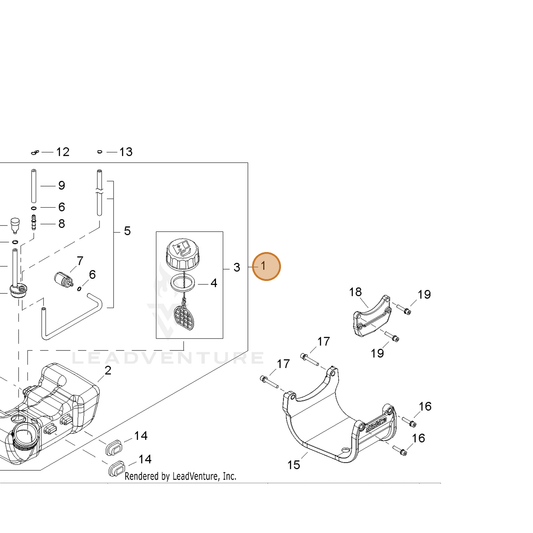 Echo part A038000691 — IPL diagram snippet (6x zoom, amber highlight)