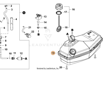 ECHO part A038000700 — IPL diagram snippet (6x zoom, amber highlight)