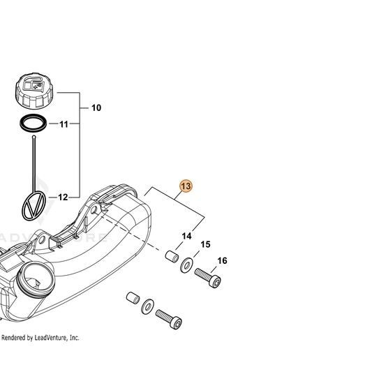 Echo part A038000730 — IPL diagram snippet (6x zoom, amber highlight)