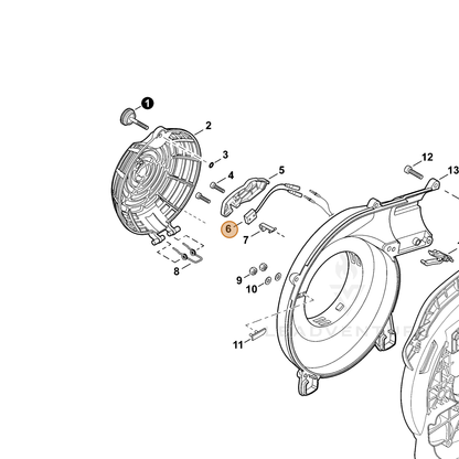 ECHO part A045000590 — IPL diagram snippet (6x zoom, amber highlight)